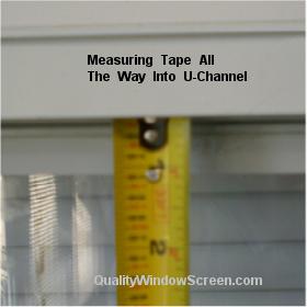 Measure Top Insect Screen Channel