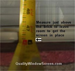 Measure Bottom Solar Screen for Turn Clips