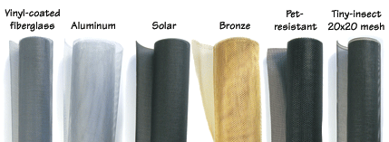 Rolls of Window Screen Fabric