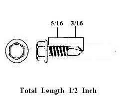 Self Tapping Metal Screws - 1/2 Inch