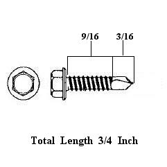 Self Tapping Metal Screws - 3/4 Inch