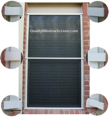 Larger Solar Window Screen with Six Brick Clips