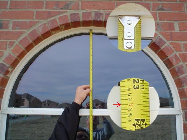 Measure Half Circle Arch Height for Solar Screens
