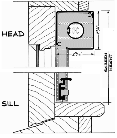 Roll-Away Disappearing Window Screens with Standard Housing Mount